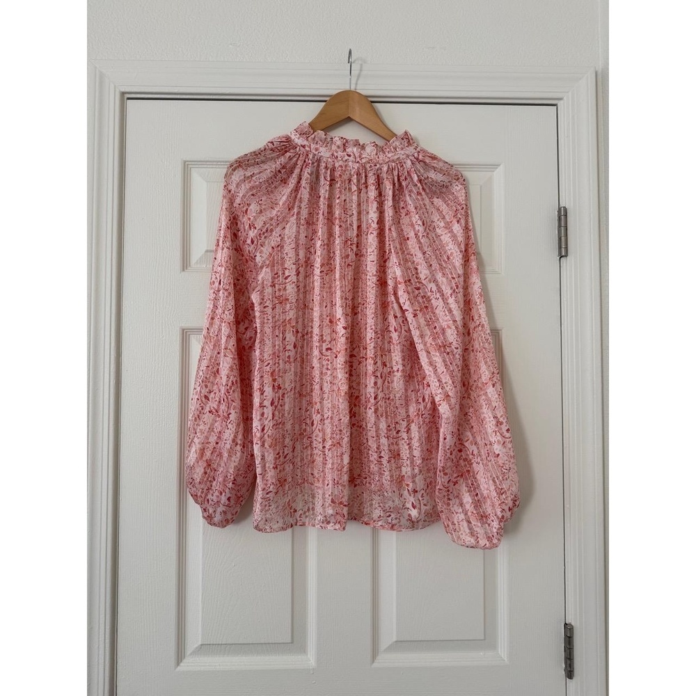 H&M Pink Floral Sheer Blouse Small - Picture 2 of 3
